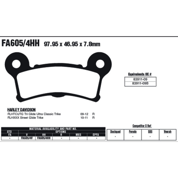 EBC EBC Brake Pads FA605/4HH